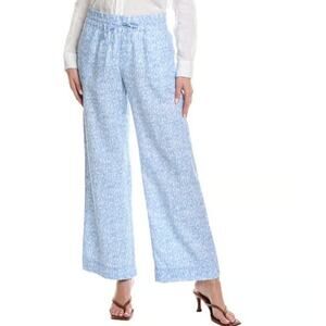 Tommy Bahama Chic Cheetah High Rise Easy Linen Pant Blue Size XS